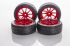 Rubber Wheel 65x27mm (pair) - Red - 10 Spoke