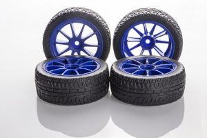 Rubber Wheel 65x27mm (pair) - Blue - 10 Spoke