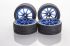 Rubber Wheel 65x27mm (pair) - Chromed Blue - 10 Spoke